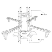 F450 Quadcopter Drone Gövdesi - Drone Frame thumbnail 8