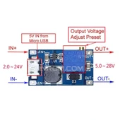 MT3608 2A Dc-Dc Güç Modülü Micro USB Çıkışlı thumbnail 5
