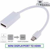 Mini Displayport to HDMI Dönüştürücü Adaptör Beyaz thumbnail 1