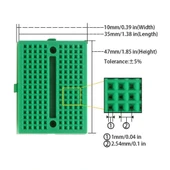 Mini Breadboard Yeşil Yapışkanlı 170 Pin 1 Adet thumbnail 3