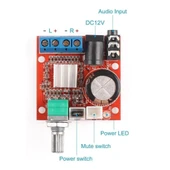 PAM8610 2x15W D Sınıfı Stereo Amplifikatör Devresi Modülü thumbnail 6