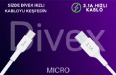 Divex 3.1A Micro USB Hızlı Şarj Data Kablosu 1 metre DC-110 thumbnail 1