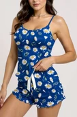 Desenli  Askılı Şortlu Pijama thumbnail 1