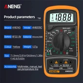 Aneng AN8205C Dijital Multimetre (Sarı) thumbnail 7