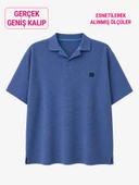 Büyük Beden Yakalı Waffle Kumaş Basic Erkek Tshirt thumbnail 2