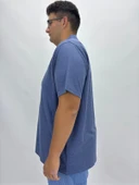 Büyük Beden Yakalı Waffle Kumaş Basic Erkek Tshirt thumbnail 6