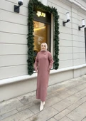 BOYUNDAN FERMUARLI TRİKO ELBİSE thumbnail 3