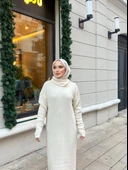 BOYUNDAN FERMUARLI TRİKO ELBİSE thumbnail 2