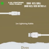 2.4A Iphone Uyumlu Lightning Şarj ve Data Kablosu 1m DC-104 thumbnail 4