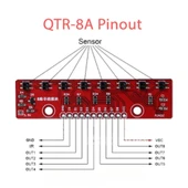 QTR-8A 8’li Kızılötesi Sensör Modülü thumbnail 7