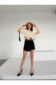 Kemerli Şort Etek - SİYAH thumbnail 3