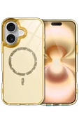 Newface Apple iPhone 16 Live Diamond Magsafe Kapak - Sarı thumbnail 1
