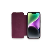 iPhone 13 Pro Kılıf Dolpin Kapaklı - Derin Mor thumbnail 1