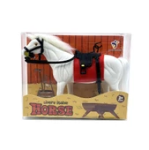 Livery Stable - Süvari Eyerli Beyaz Oyuncak At thumbnail 1