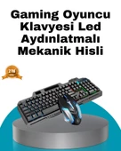 Mekanik Oyuncu Seti – LED Işıklandırma ve Ergonomik Mouse thumbnail 1