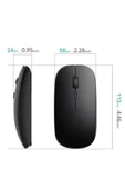 Siyah Wireless Kablosuz Sessiz Mouse Bluetooth Bağlantılı thumbnail 3