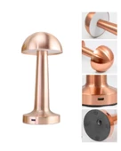 Modern Bronz Masa Lambası 3 Renk LED Dokunmatik Şarjlı Model thumbnail 5
