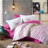 Kingsize Poplin Nevresim Eldora Fuşya thumbnail 1