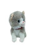 Sesli Peluş Kedi 25 cm - Gri thumbnail 3