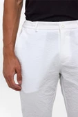 Beyaz Slim Armürlü Jogger Pantolon thumbnail 8