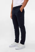 Siyah Slim Fit Armürlü Pantolon thumbnail 6
