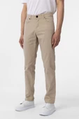 Bej Slim Fit Düz Kanvas Pantolon thumbnail 3