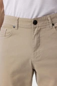 Bej Slim Fit Düz Kanvas Pantolon thumbnail 4
