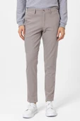 Bej Slim Fit Armürlü Kanvas Pantolon thumbnail 1