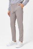 Bej Slim Fit Armürlü Kanvas Pantolon thumbnail 3