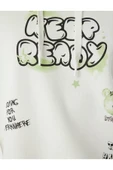 Şardonlu Kapüşonlu Sweatshirt Slogan Baskılı Rahat Kalıp thumbnail 6
