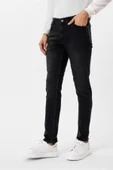 Siyah Slim Fit Denim Pantolon thumbnail 2