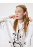 Bambi Baskılı Şardonlu Lisanslı Kapüşonlu Oversize Sweatshirt thumbnail 1