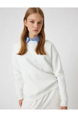 Şardonlu Basic Oversize Sweatshirt Uzun Kollu Bisiklet Yaka thumbnail 4