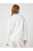 Şardonlu Basic Oversize Sweatshirt Uzun Kollu Bisiklet Yaka thumbnail 8