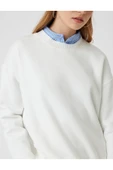 Şardonlu Basic Oversize Sweatshirt Uzun Kollu Bisiklet Yaka thumbnail 10
