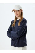 Şardonlu Basic Oversize Sweatshirt Uzun Kollu Bisiklet Yaka thumbnail 3