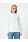 Şardonlu Basic Kapüşonlu Sweatshirt Kanguru Cepli Uzun Kollu thumbnail 3