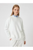 Şardonlu Basic Oversize Sweatshirt Uzun Kollu Bisiklet Yaka thumbnail 6