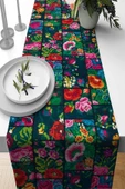 Çok Renkli Patchwork Premium Masa Örtüsü Runner RNR102 thumbnail 1