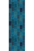 Turkuaz Patchwork Desenli Premium Masa Örtüsü Runner RNR294 thumbnail 2