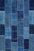 Mavi Patchwork Dokuma Leke Tutmaz Masa Örtüsü MSO297 thumbnail 2