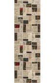 Bej Patchwork Desenli Premium Masa Örtüsü Runner RNR289 thumbnail 2