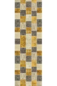 Sarı Patchwork Desenli Premium Masa Örtüsü Runner RNR296 thumbnail 2
