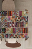 Çok Renkli Patchwork Dokuma Leke Tutmaz Masa Örtüsü MSO152 thumbnail 1