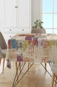 Çok Renkli Patchwork Dokuma Leke Tutmaz Masa Örtüsü MSO170 thumbnail 1