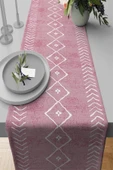 Pembe Moroccan Etnik Premium Masa Örtüsü Runner RNR194 thumbnail 1