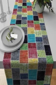 Çok Renkli Patchwork Premium Masa Örtüsü Runner RNR288 thumbnail 1