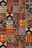 Turuncu Patchwork Dokuma Leke Tutmaz Masa Örtüsü MSO168 thumbnail 2