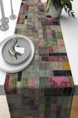 Çok Renkli Patchwork Premium Masa Örtüsü Runner RNR346 thumbnail 1