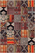 Turuncu Patchwork Kaymaz Tabanlı Dekoratif Halı AR750 thumbnail 2